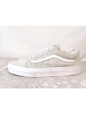 Vans Old Skool Speckle Jersey Grey White Sneakers Women 8 Men 6.5 EUC